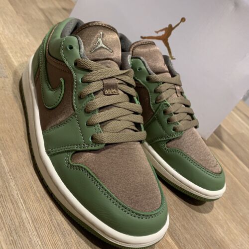 Nike Air Jordan 1 Low SE Brown Kelp Sky J Light Olive WMNS Nike Air Jordan 1 Low SE Brown Kelp Sky J Light Olive WMNS