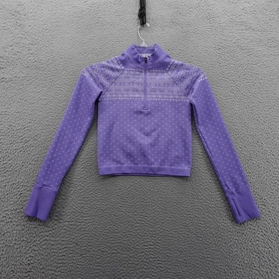 DSG Momentum Womens Qtr Zip Seamless Top XSmall Purple Long Sleeve Collared NWT