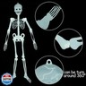 2 Pack Halloween Luminous Skeleton Decorations 5ft / 3ft Full Body Glow-in-The-Dark Skeleton Rotatable Skeleton Hanging Decors for Halloween Party Haunted House Outdoor Decor