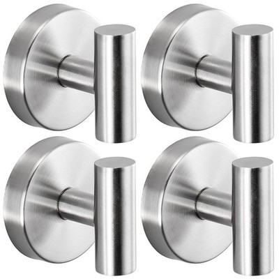 No Drill Suction Hooks for Bathroom 4 Brushed Nickel