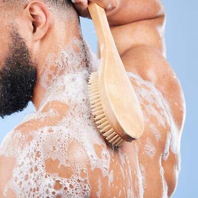 Pursonic Bath Body Brush With Long Bamboo Handle 4-Piece Family Pack (2 Natural