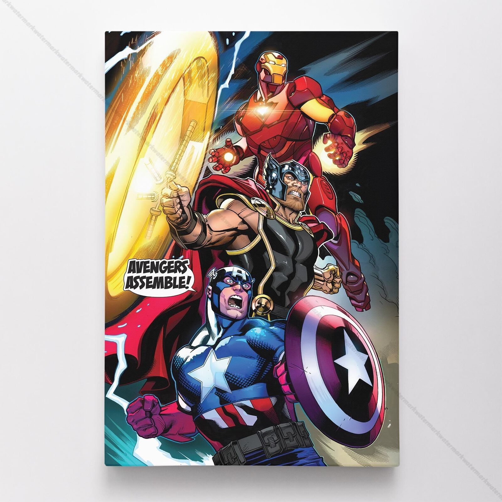 Avengers Poster Canvas Vol 8 #1 Iron Man Thor Captain America Comic Art Print