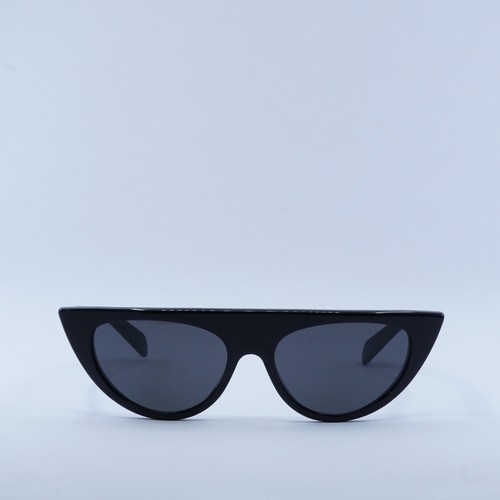 Pre-owned Celine Cl40228i 01a Shiny Black/smoke 56-17-140 Sunglasses Authentic In Gray