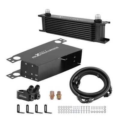 10-Reihen Universal Ölkühler Set AN10 mit geflochtenen Schläuchen Adapter