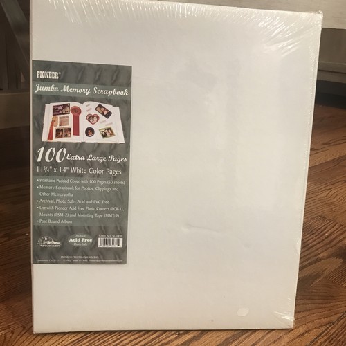 NewPioneer White Jumbo Memory Scrapbook Album 11 3/4”
