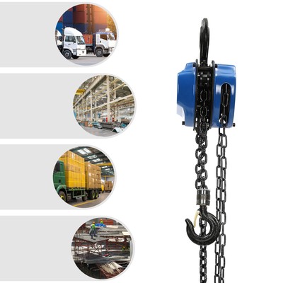 1T Chain Hoist 10FT Puller Block Fall Chain Lift Hand Tool w/ 360° Swivel Hook