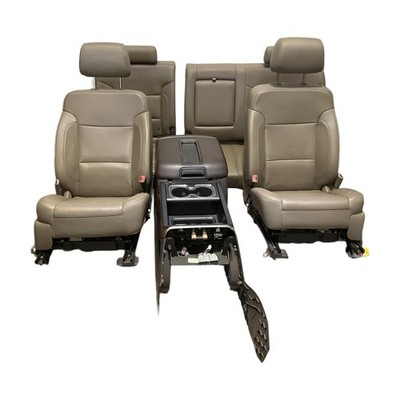 22014-2016 Chevrolet Silverado 1500 Front & Rear Seat Set Tan w/Console Crew OEM