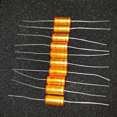 NOS ROE ROEDERSTEIN GOLD EB 220uf 10V 105C Axial Caps FOR AUDIO! 10PCS!