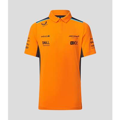 McLaren F1 Kid's 2023 Team Polo Shirt- Youth Papaya