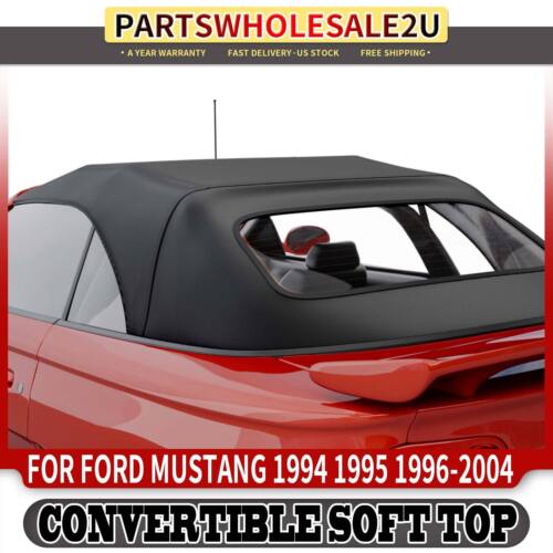 Black Convertible Soft Top with Glass Window for Ford Mustang 94-04 FOR9404616HG Black Convertible Soft Top with Glass Window for Ford Mustang 94-04 FOR9404616HG