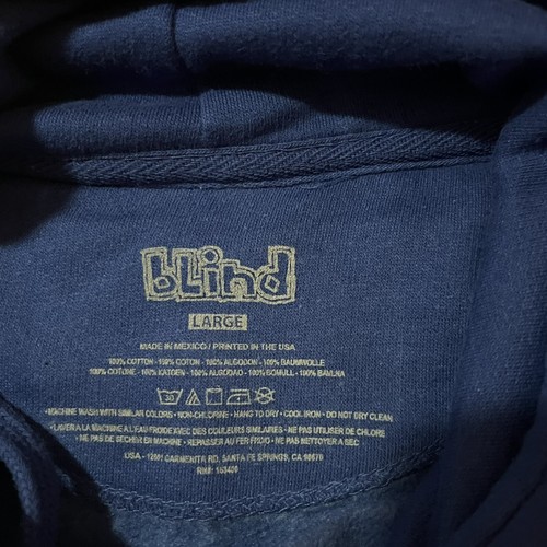Blind Skateboards Blue Pullover Hoodie, Grim Reaper Sweatshirt Unisex Adult