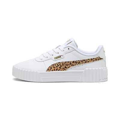 PUMA Big Kids Womens Carina 3.0 Animal Sneakers