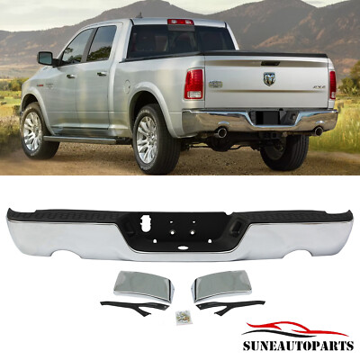 Complete Rear Step Bumper Assembly For 09-18 Dodge RAM 1500 With Dual Exhaust