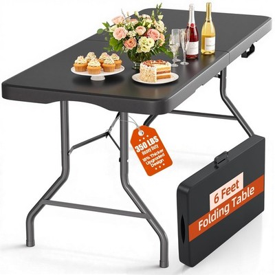 Harigal Folding Table 6FT 350 LBS Heavy Duty Foldable Table wi...