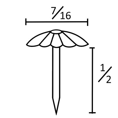 100 Daisy Head Antique Brass Finish Decorative Upholstery Tacks 7/16