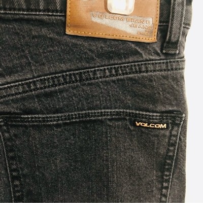 NWT Volcom 2x4 Skinny Jeans Faded Black Wash Size 33 x 30