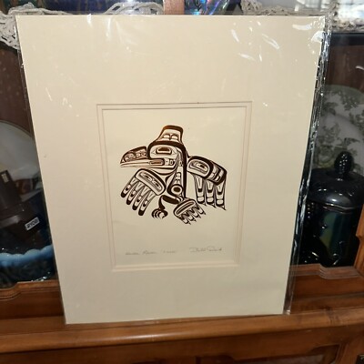   BILL REID  HAIDA Raven Bird ''XUUYA'' Copper Embossed Art Painting Signed
