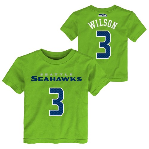 Футболка Outerstuff NFL Toddlers Seattle Seahawks Russell Wilson #3 Player, зеленая
