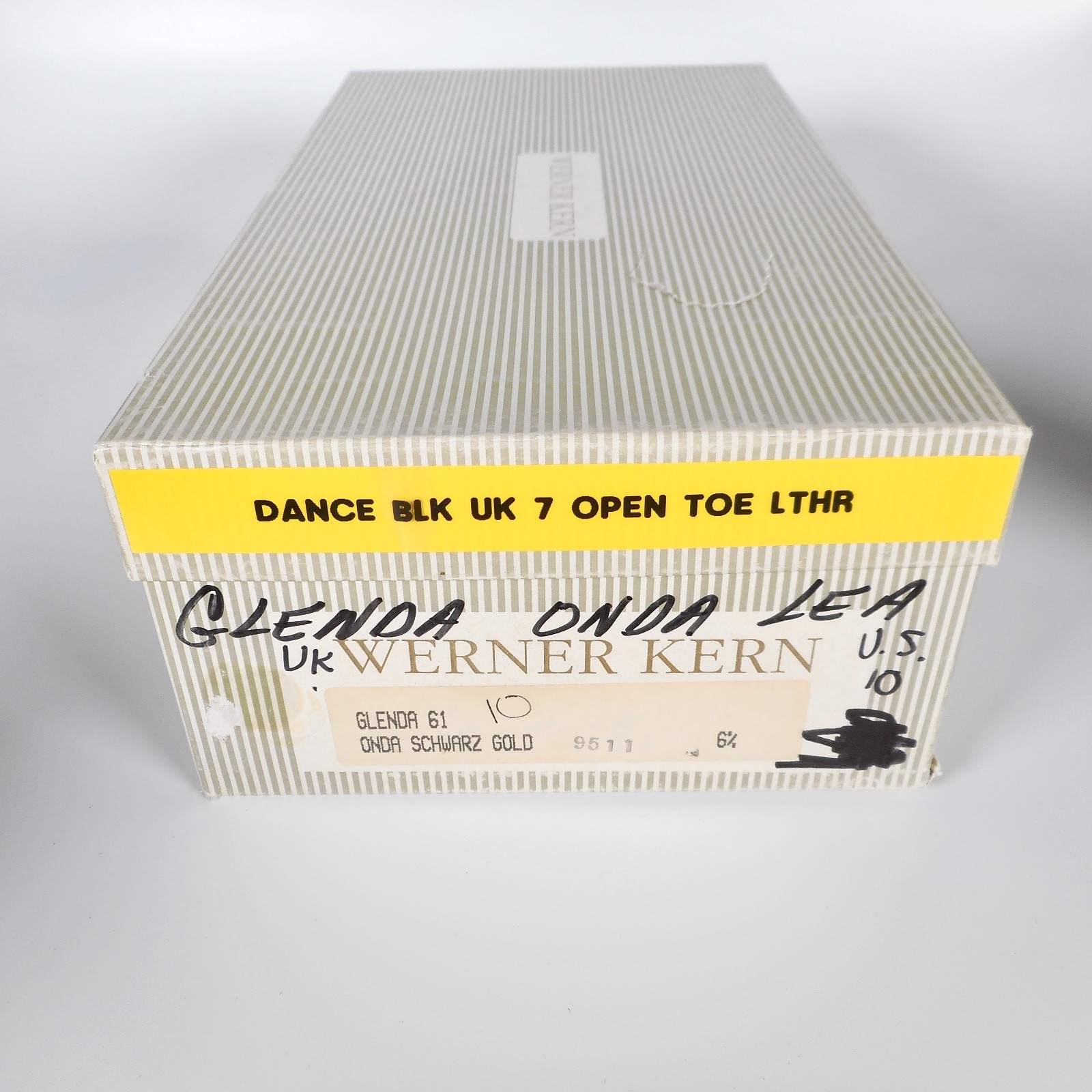 Werner Kern Womens Glenda Black Ballroom  Dance Shoe Leather Open Toe UK 7 US 9