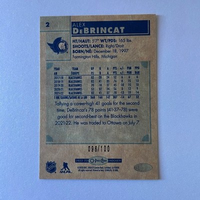 2022 O-Pee-Chee Hockey #2 Alex DeBrincat Retro Black Border