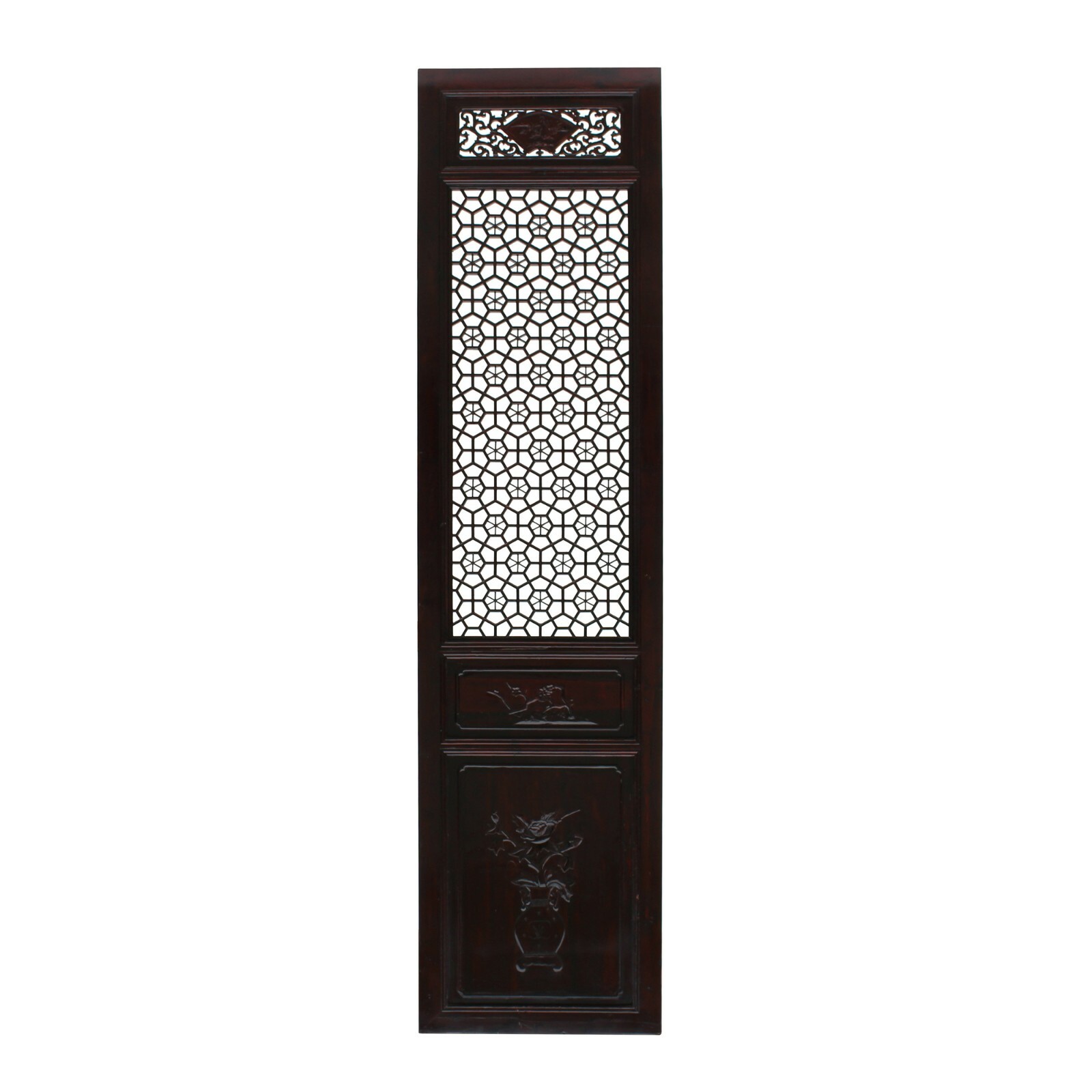 Chinese Dark Brown Geometric Lattice Pattern Wall Panel Headboard ws757S Chinese Dark Brown Geometric Lattice Pattern Wall Panel Headboard ws757S