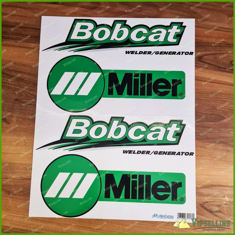 BOBCAT Welder Miller Generator Restoration Green Laminated Decals Stickers Set