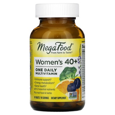 MegaFood Women Over 40 One Daily 90 таблеток без молочных продуктов, без глютена, без сои,