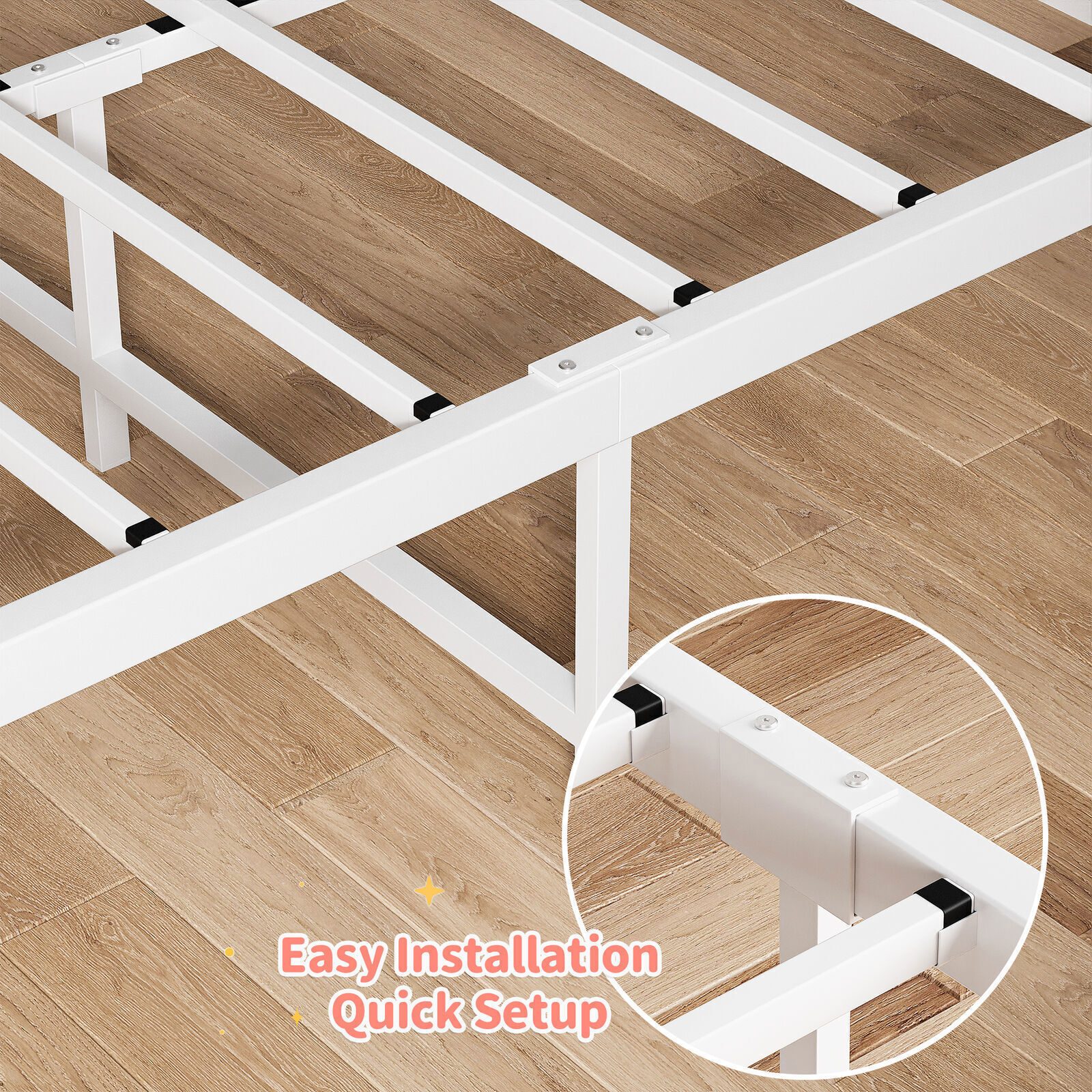 Twin Size Metal Platform Bed Frame with Heart Shaped Headboard Girl Gift
