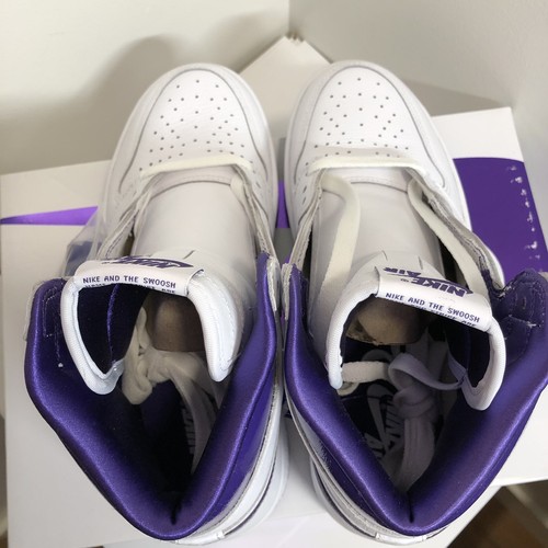 Pre-owned Jordan Brand Women's Nike Air  1 High Og Shoes White Court Purple Cd0461-151
