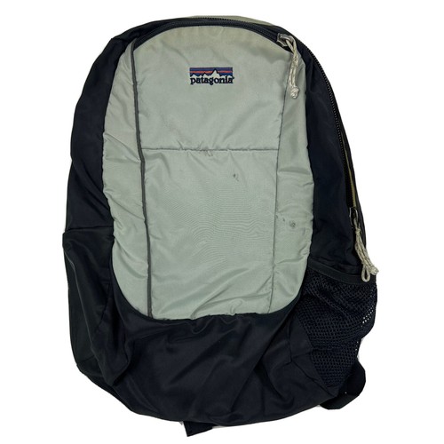 Patagonia Grey Black Backpack logo | eBay
