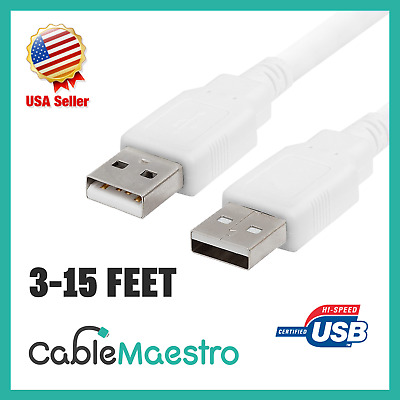 HIGH SPEED USB 2.0 Cable Printer Hard Drive Cord Type A Male to A Male 3-15FT