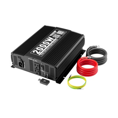 POTEK 2000W Pure Sine Wave Inverter with Automatic Transfer Switch 12V DC to ...