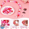 Silicone Beads for Valentine's Day,120pcs 15mm Rubber Focal Beads for Pens Keychain Bracelet Lanyard Making Kit