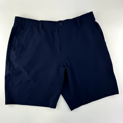 Adidas Mens 40 Blue Golf Shorts Flat Front Performance Stretch