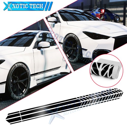 2x Glossy Black Side Body Door Race Style Graphics Sticker