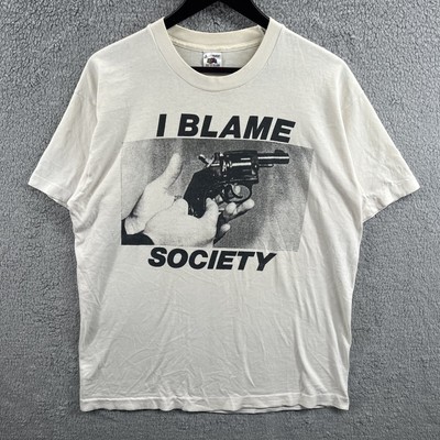 Vintage Terror Worldwide I Blame Society T-Shirt Large Don Rock