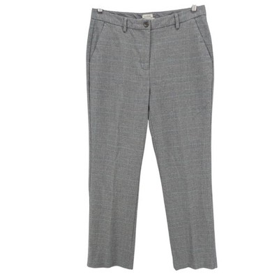 LL BEAN Women's Pants Gray Plaid Check Fully Lined Classic Fit Size 10