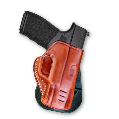 Leather Paddle Holster Fits, Springfield Hellcat Pro Com 9mm 3.7'' Barrel #1618#