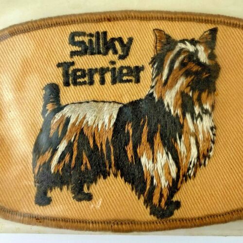 New SILKY TERRIER Dog Patch Pet Animal Pick A Embroidered USA Vtg NOS Gift #2