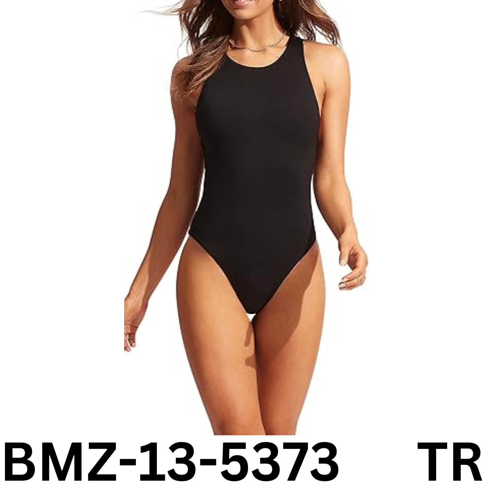 Seafolly Women's High Neck One Piece Swimsuit with Action Back, Black, Size 4