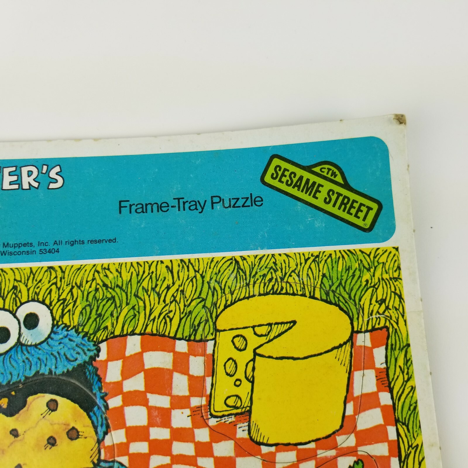 1979 Whitman Muppets Sesame Street Cookie Monsters Picnic Frame Tray Puzzle VTG