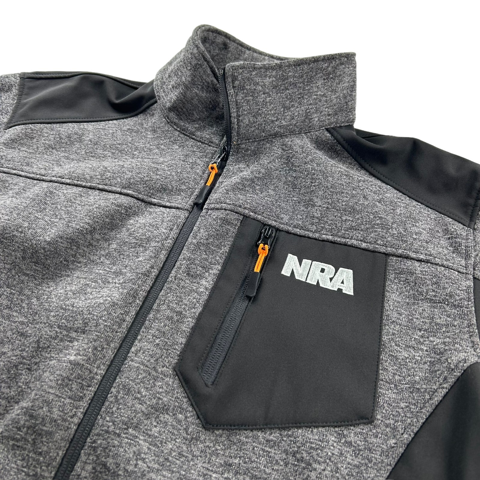 NRA Men's Performance Full Zip Soft Shell Jacket Gray/Black