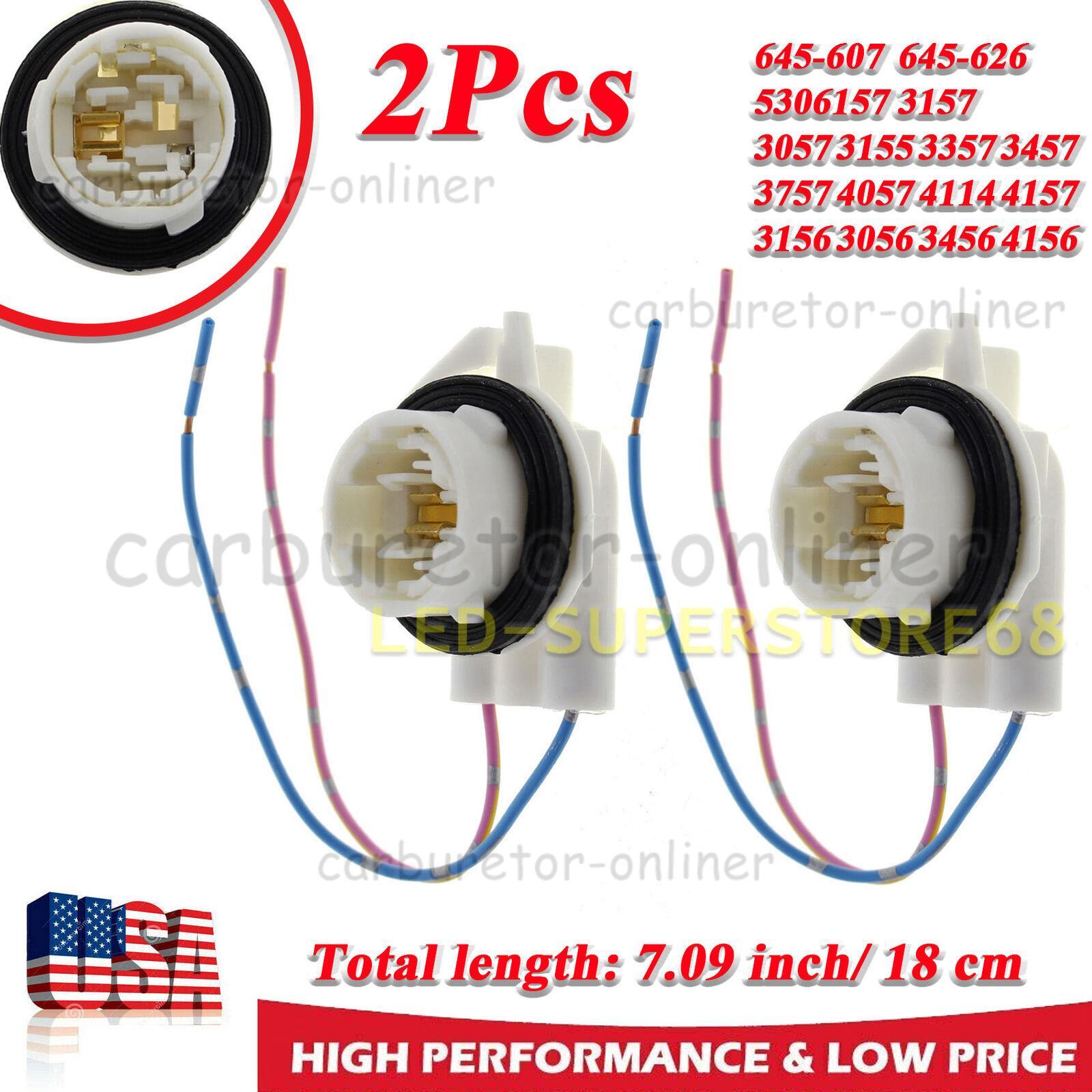 2x Socket 2 Wire Harness for 4157, 3157 Bulb Tail Side Running Light and Reverse