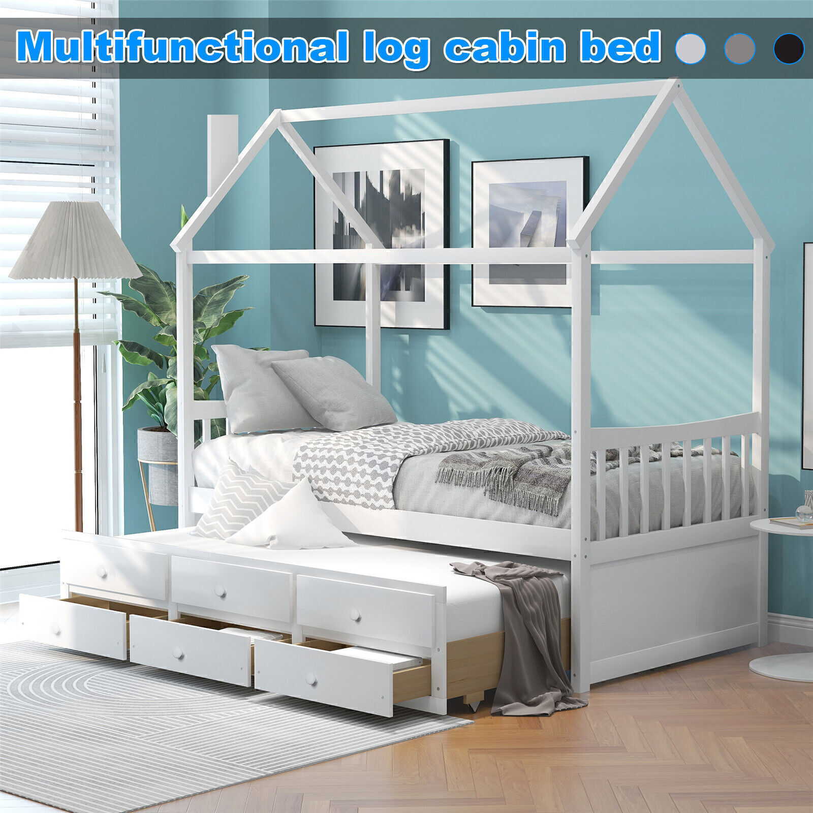 With Trundle And 3 Storage Drawers For Bedroom