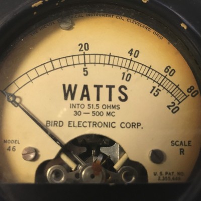 Bird Electronic Corp Wattmeter Model 46 Scale R 30-500mc Untested Ham Radio Tool