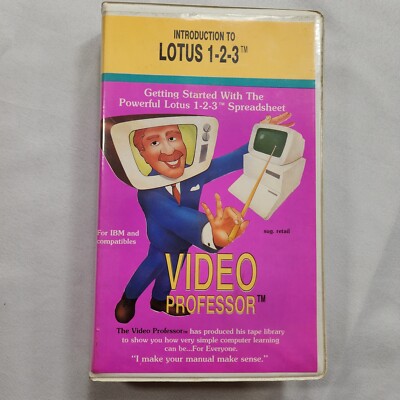 Video Professor: Introduction to Lotus 1 - 2 - 3 Spreadsheet VHS 1987 IBM