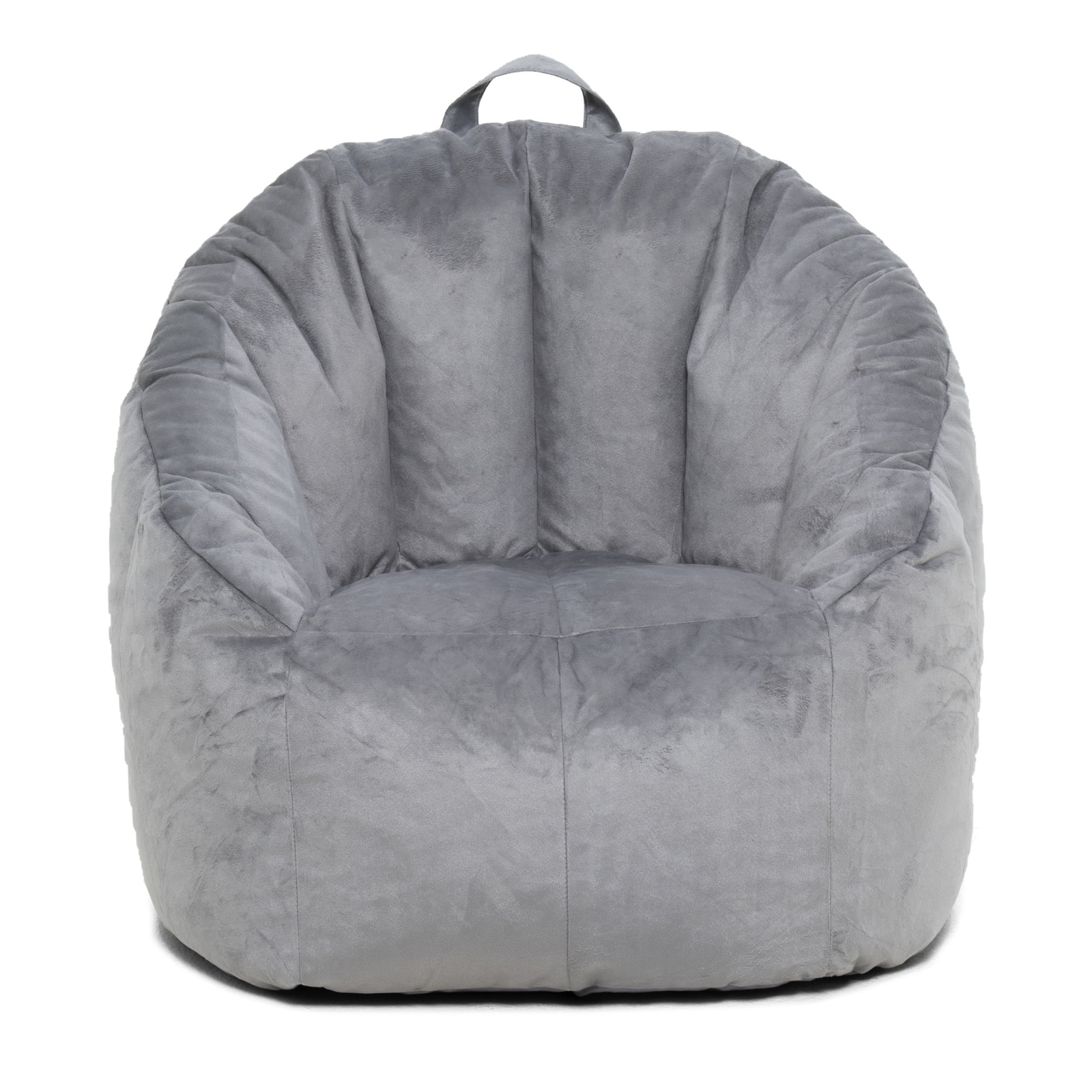 Big Joe Joey Bean Bag Chair, Gray Plush Fabric, NEW