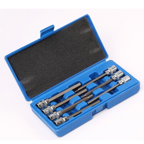 Extra Long Hex Bit Set Sae Standard 3/8" Drive Allen Socket 7pc Kit