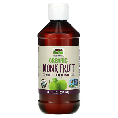 Real Food, Organic Monk Fruit, жидкий подсластитель с нулевой калорийностью, 8 жидких унций (237 мл)