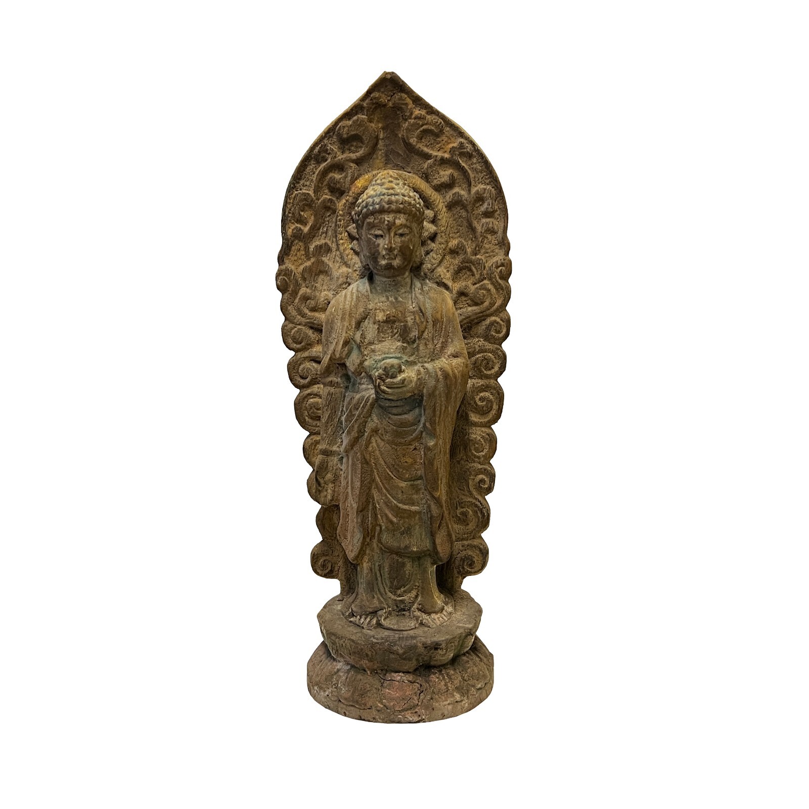 Chinese Rustic Wood Standing Gautama Amitabha Shakyamuni Buddha Statue ws2738S Chinese Rustic Wood Standing Gautama Amitabha Shakyamuni Buddha Statue ws2738S
